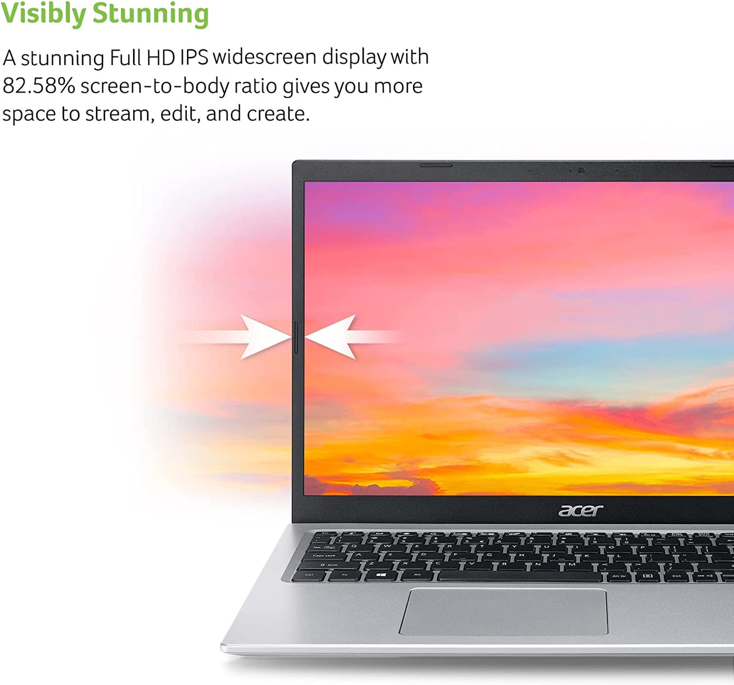 Acer Aspire 5 A515-56-32DK - Laptop delgada con procesador Intel Core i3-1115G4 de 11.ª generación, pantalla IPS Full HD de 15,6 pulgadas, memoria DDR4 de 4 GB, unidad de estado sólido SSD NVMe de 128 GB