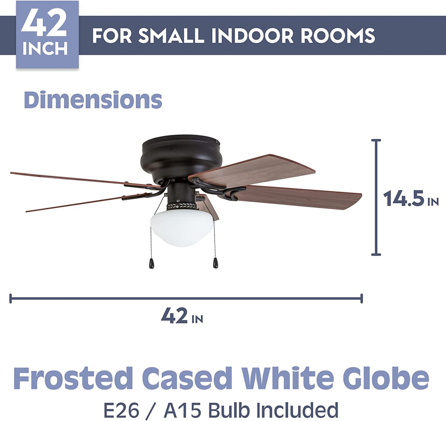 Prominence Home Alvina - Ventilador de techo con luz LED, aspas de 42”  Color Bronce