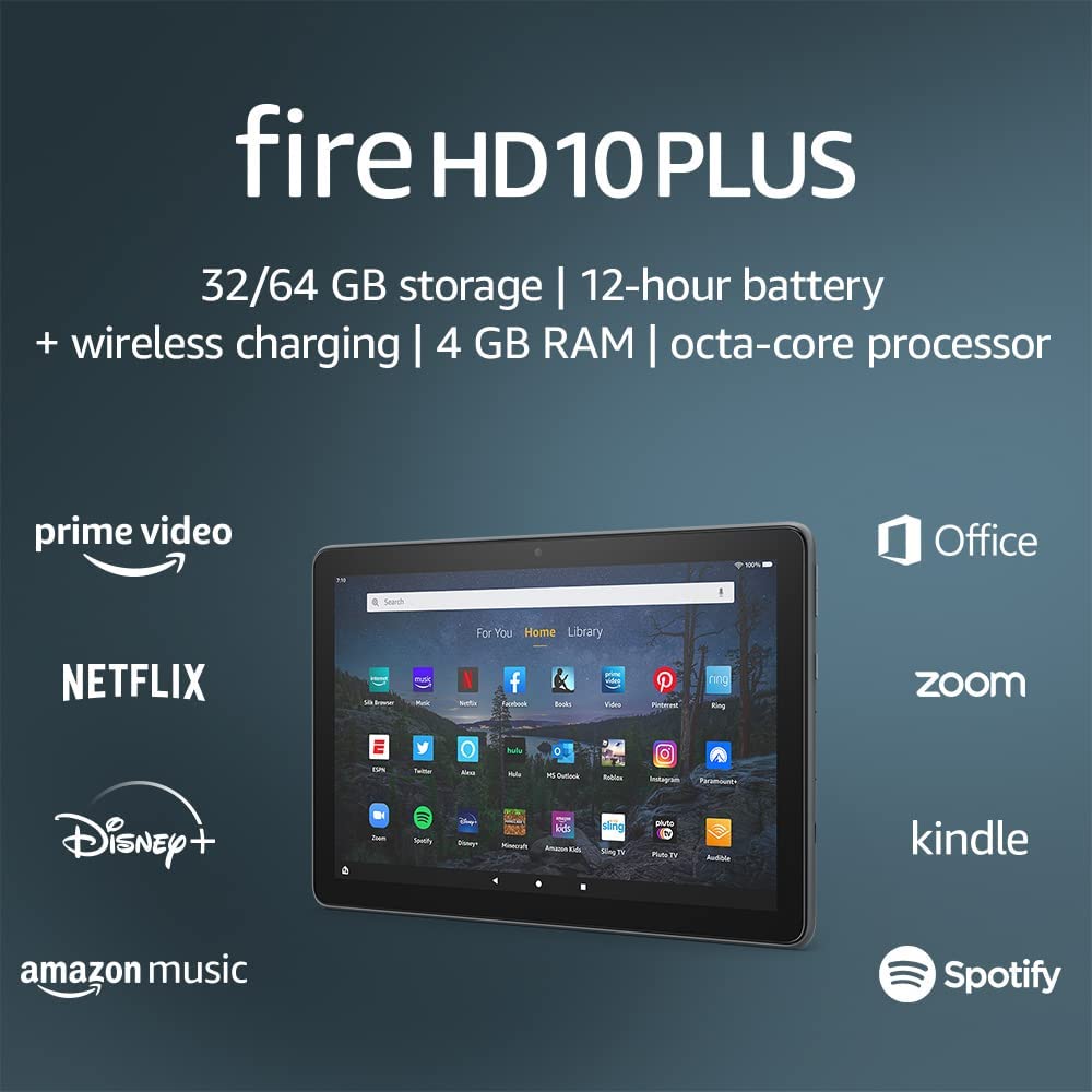Amazon Fire HD 10 Plus, pantalla de 10.1 pulgadas, 1080p Full HD, 32 GB