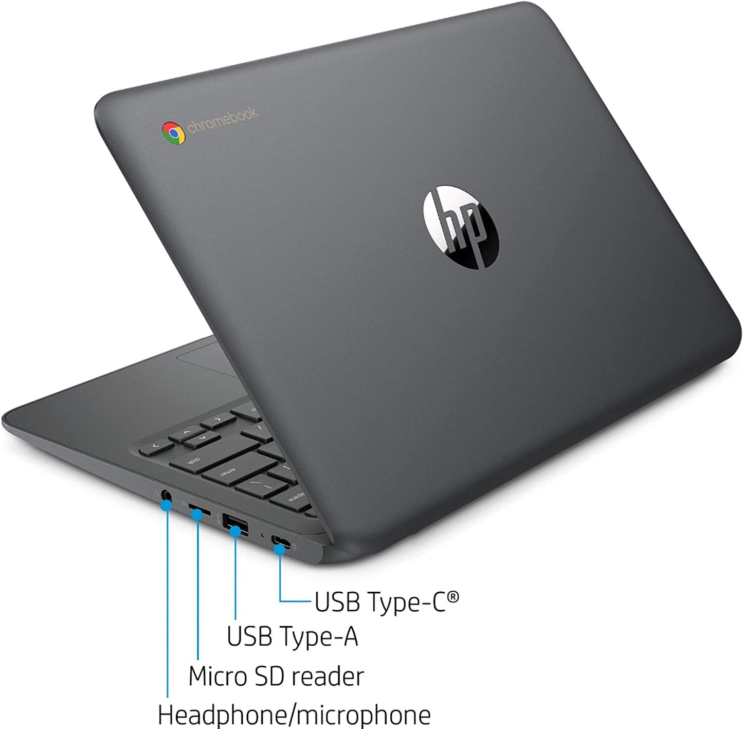 HP Chromebook Insignia, pantalla HD de 11.6 pulgadas, procesador Intel Celeron N3350, 4GB LPDDR2, 32GB eMMC