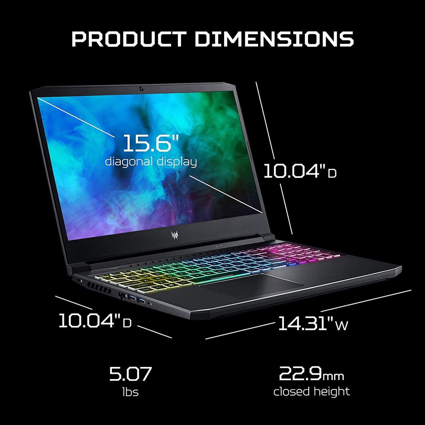 Acer Predator Helios 300 PH315-54-760S laptop con Intel i7-11800H, NVIDIA GeForce RTX 3060, 16GB DDR4, SSD 512GB, Teclado RGB